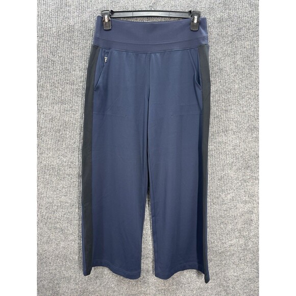 Athleta Venice Colorblock Wide Leg Pants Size Medium Petite PM Navy Blue 464609 - Picture 1 of 12